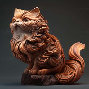 3D модель Азіатська напівдовгошерста кішка (STL)